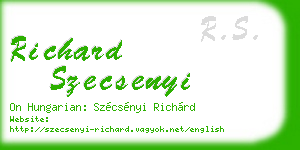 richard szecsenyi business card