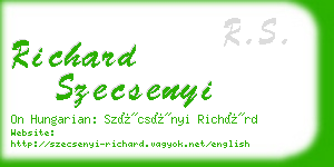 richard szecsenyi business card